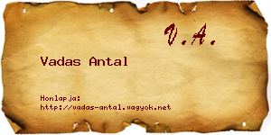 Vadas Antal névjegykártya
